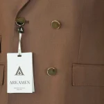 کت و شلوار دبل‌برست ژیک (Zik) | مدل دکمه فلزی خاص | کد S506 | برند Arkamen - Image 13