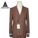 کت و شلوار دبل‌برست ژیک (Zik) | مدل دکمه فلزی خاص | کد S506 | برند Arkamen - Image 5